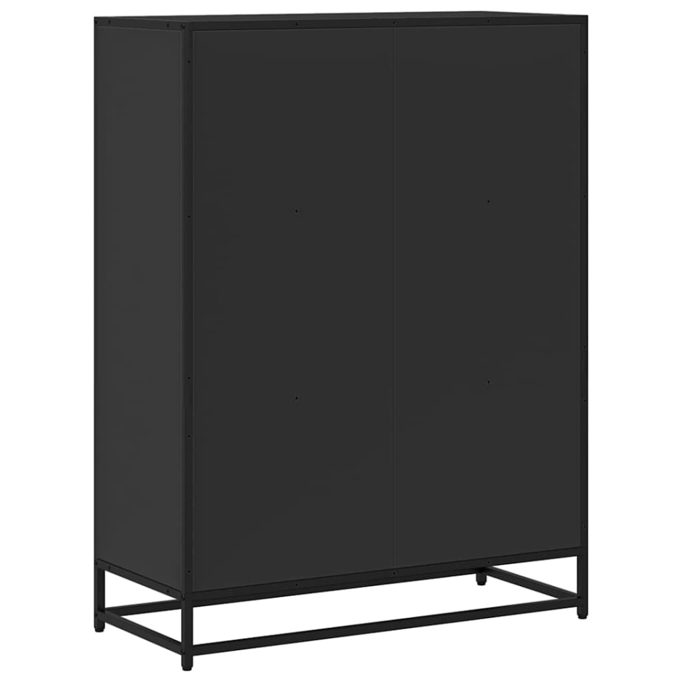 Bibliotecă, negru, 80,5x35x107,5 cm, lemn prelucrat - 4 | YEO
