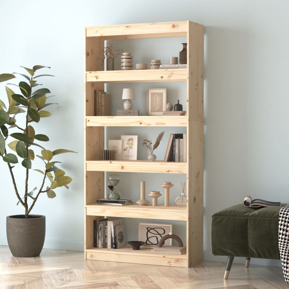 Bibliotecă/Separator cameră, 80x30x167,4 cm lemn masiv pin - 2 | YEO