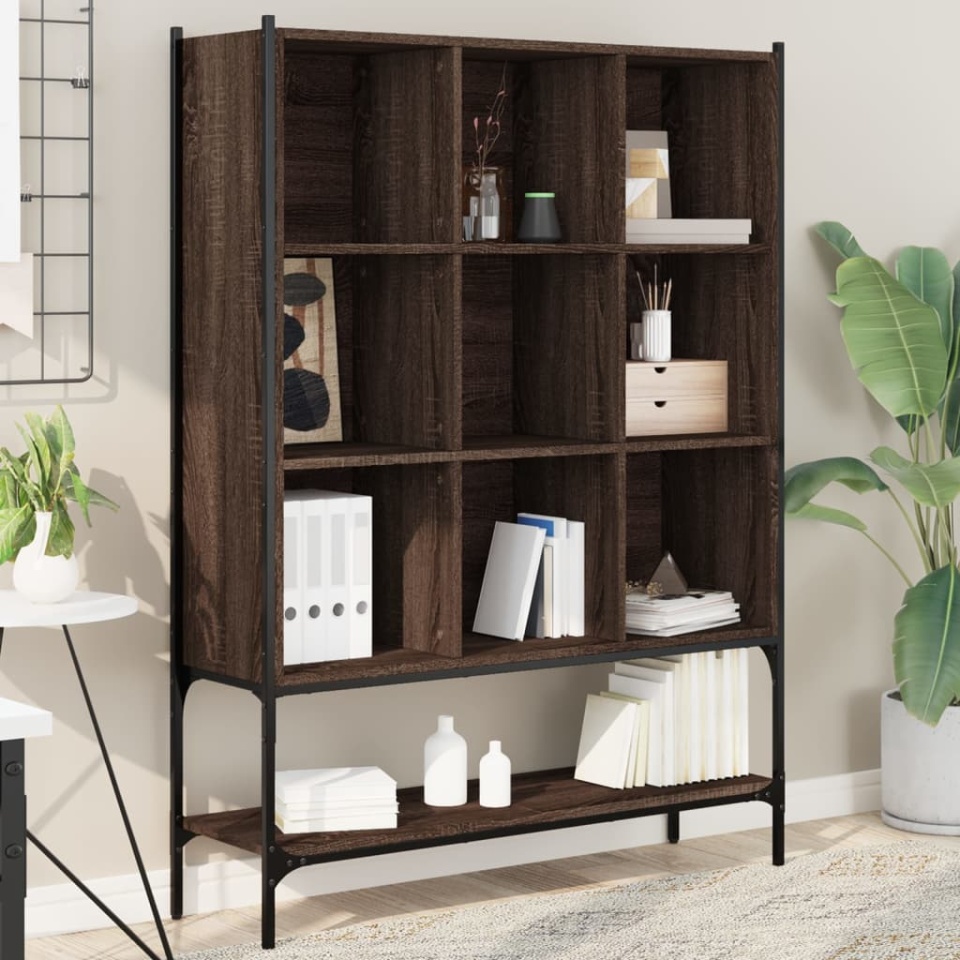 Bibliotecă, stejar maro, 102x30x141,5 cm, lemn prelucrat