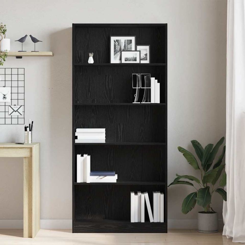 Bibliotecă Stejar negru 80x24x176 cm Lemn prelucrat - 2 | YEO