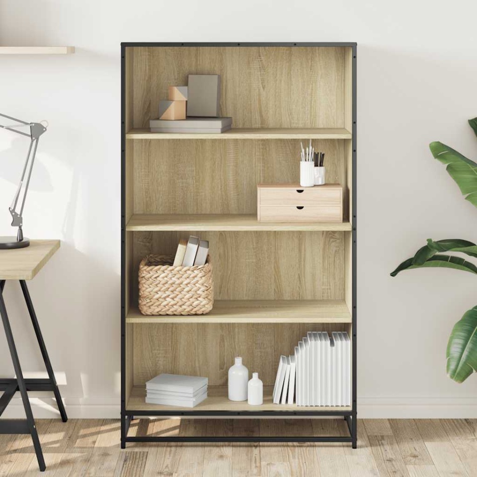 Bibliotecă, stejar sonoma, 80,5x35x139 cm, lemn prelucrat - 2 | YEO