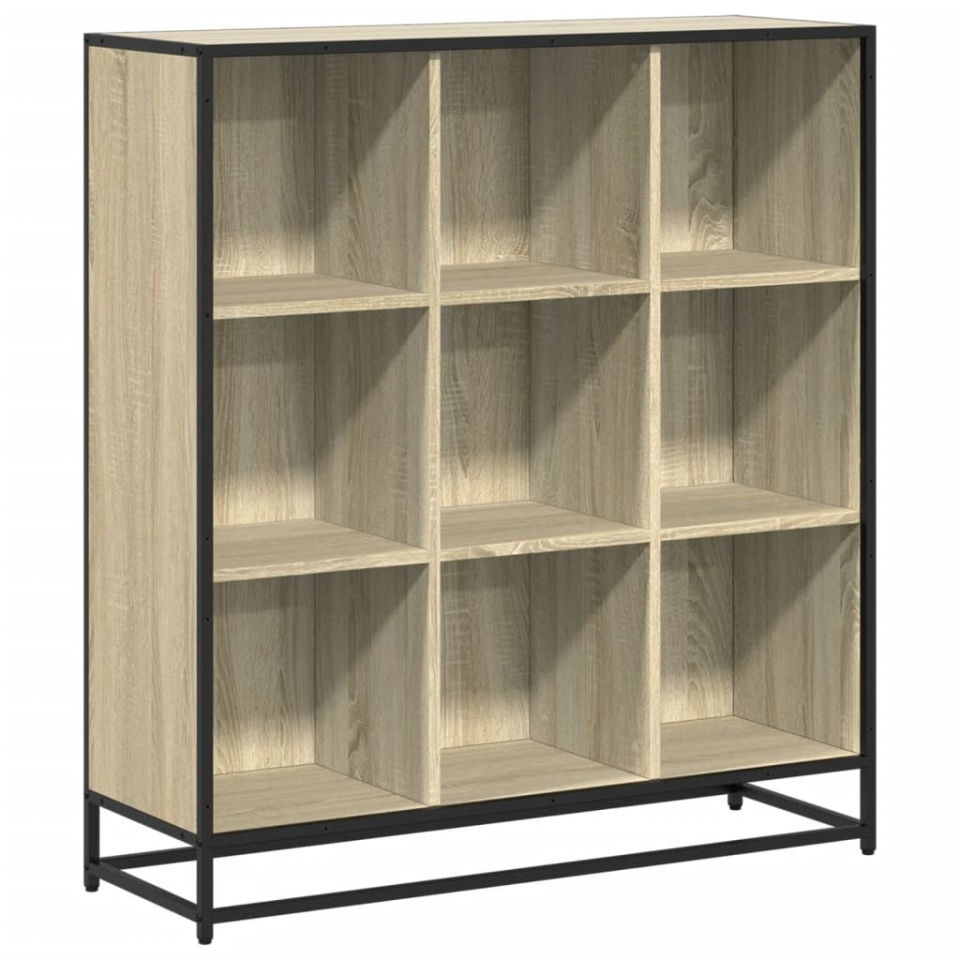 Bibliotecă stejar sonoma 97,5x33x107,5 cm, lemn prelucrat/metal - 1 | YEO