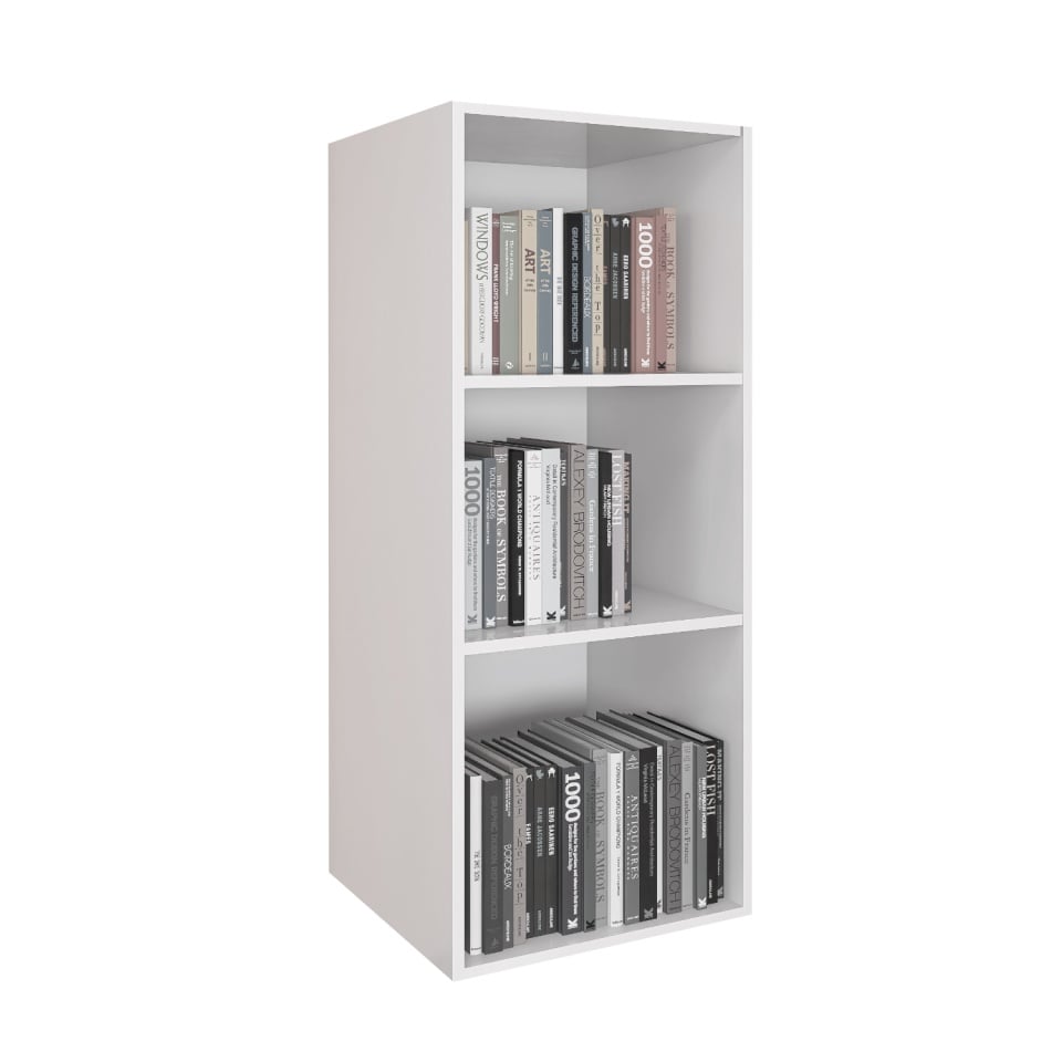 Biblioteca Suspendata 3 compartimente H100 x A30 x L30cm, PAL 18mm, Culoare Alb