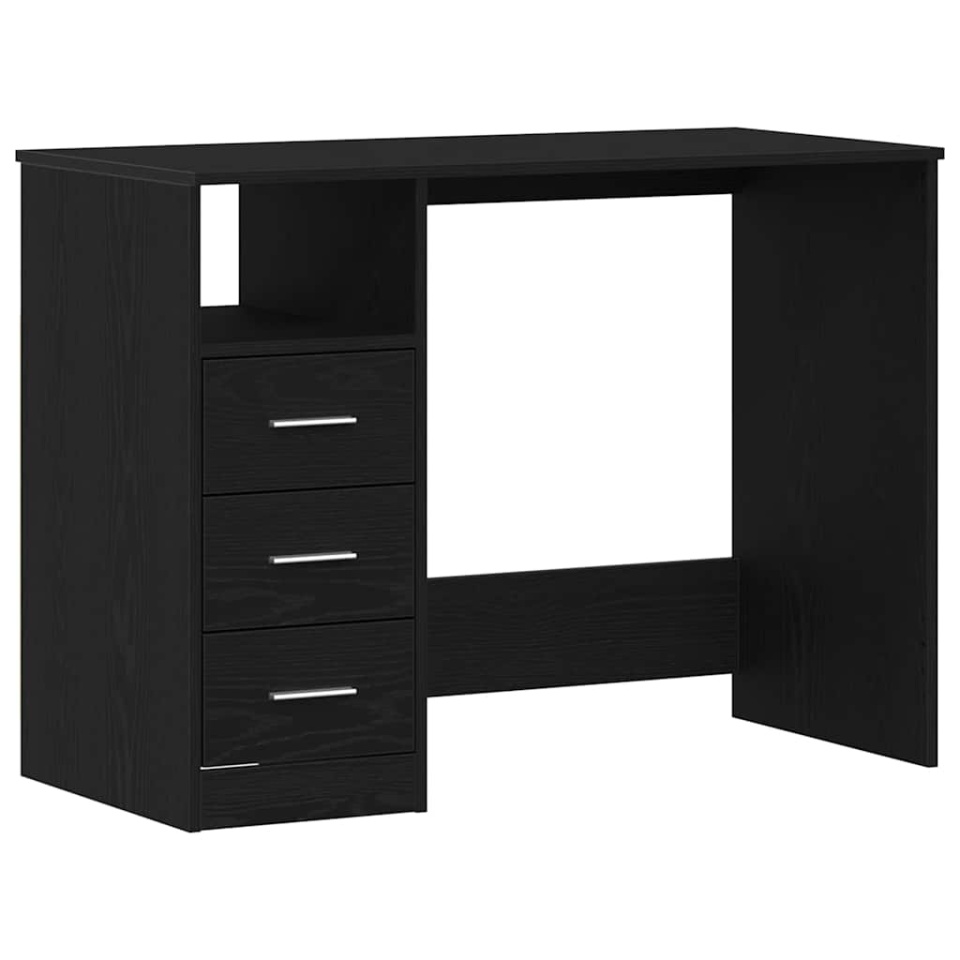 Birou cu sertare, stejar negru, 102x50x76 cm, lemn prelucrat - 1 | YEO