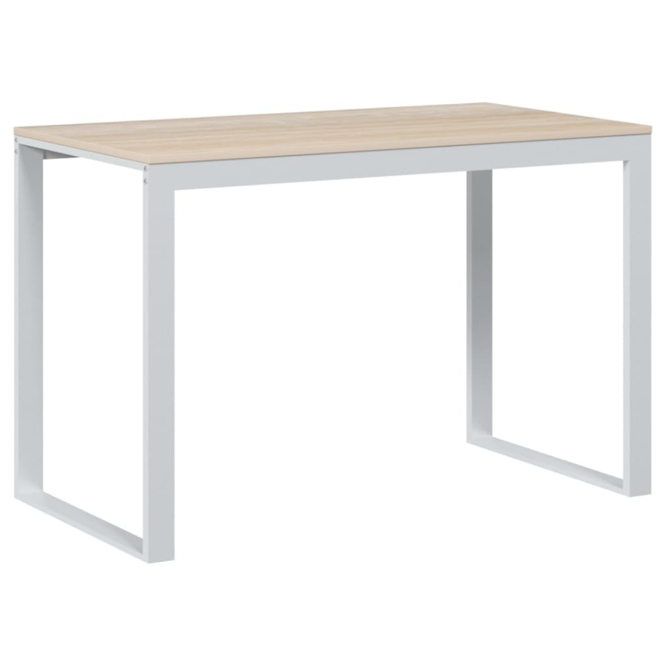 Birou de calculator, alb/stejar, 110x60x73 cm, lemn prelucrat - 1 | YEO