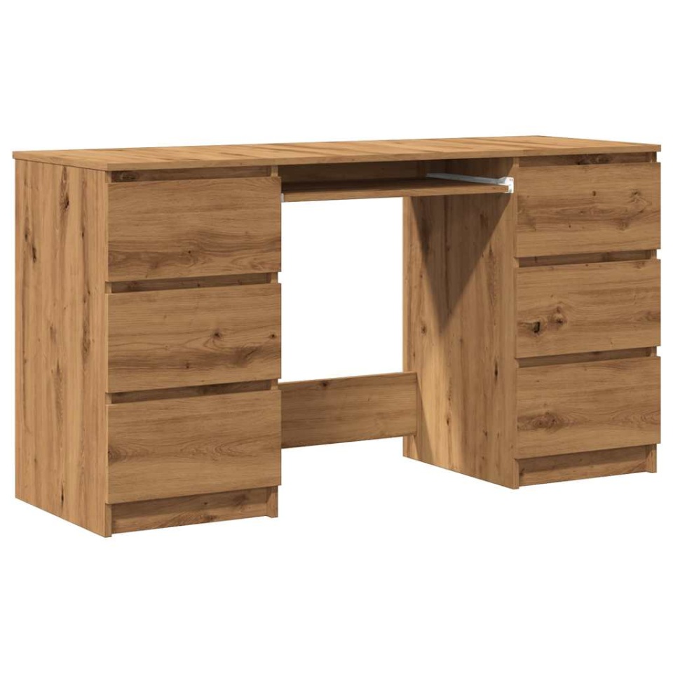 Birou de scris, stejar artizanal, 140x50x77 cm, lemn prelucrat - 1 | YEO