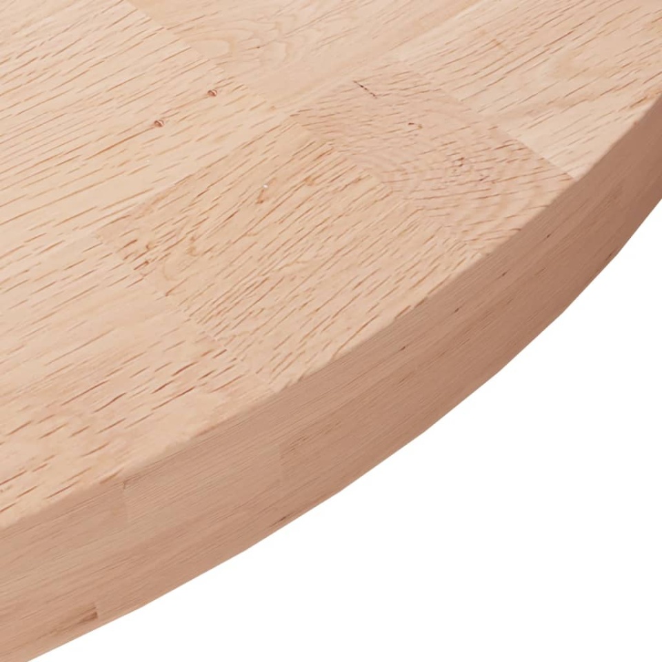 Blat de masă rotund, Ø80x4 cm, lemn masiv stejar netratat - 2 | YEO