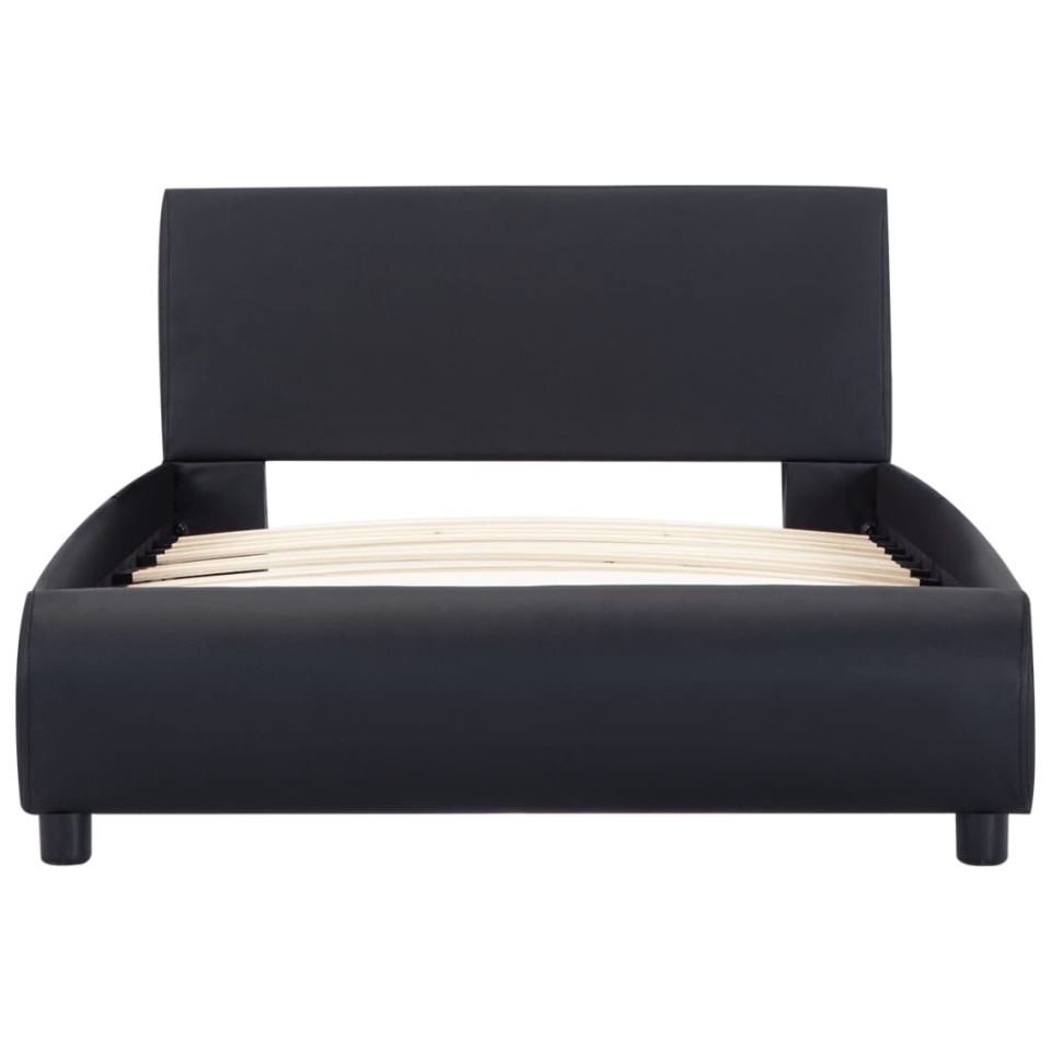 Cadru de pat cu LED, negru, 90 x 200 cm, piele ecologică - 3 | YEO