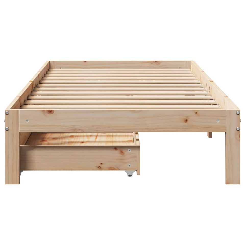 Cadru de pat cu sertare, 90x200 cm, lemn masiv pin - 3 | YEO