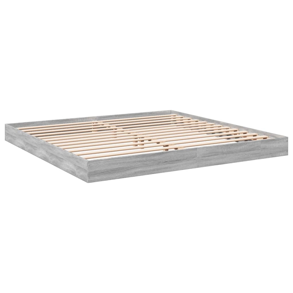 Cadru de pat fără saltea Gri Sonoma 180x200cm Lemn prelucrat - 2 | YEO
