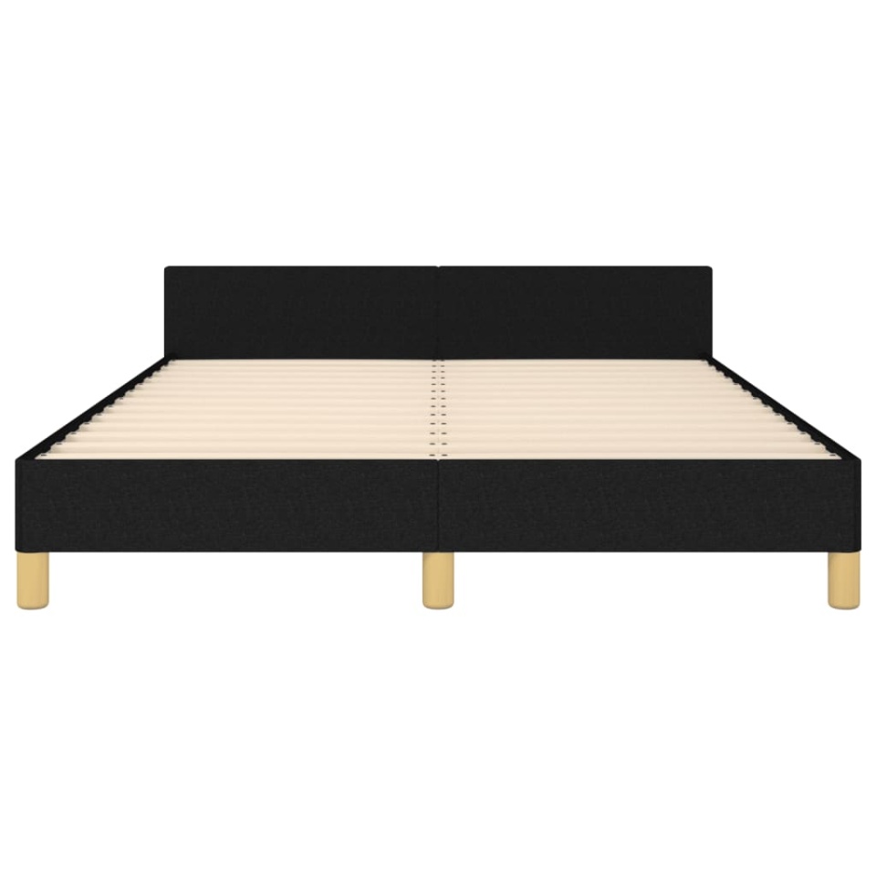 Cadru de pat fără saltea, negru, 140x190 cm, textil - 4 | YEO