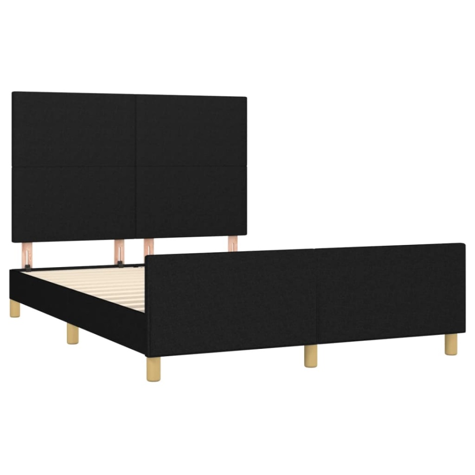 Cadru de pat fără saltea, negru, 140x190 cm, textil - 3 | YEO