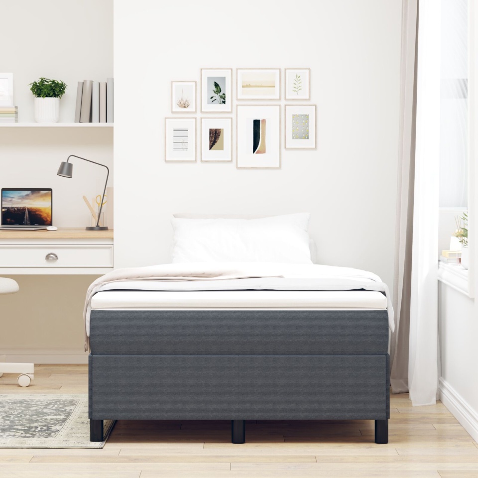 Cadru de pat Gri închis 120x200 cm din material corduroy - 3 | YEO