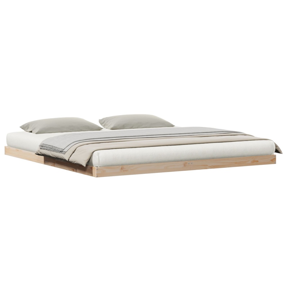 Cadru de Pat Lemn Natural Lemn Masiv de Pin 180 x 220 cm Durabil - 1 | YEO