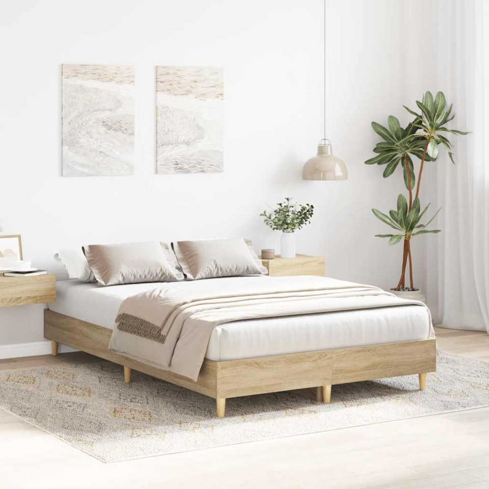 Cadru pat fără saltea Stejar Sonoma 120x200 cm Lemn prelucrat - 2 | YEO