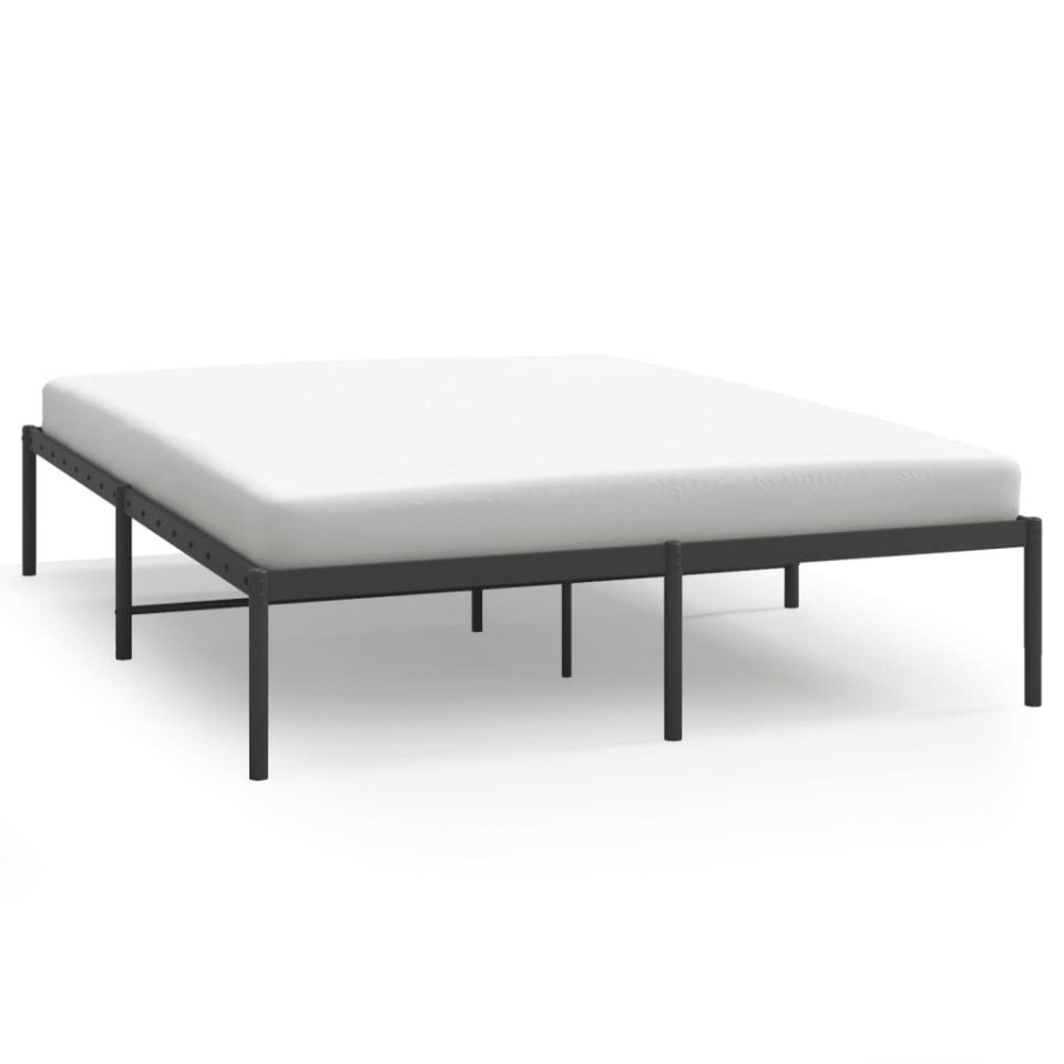 Cadru pat metalic, negru, 150x200 cm - 1 | YEO
