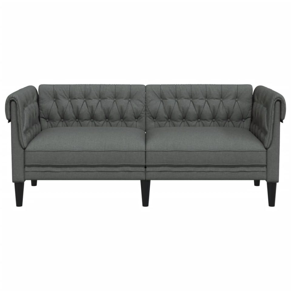 Canapea Chesterfield cu 2 locuri, gri închis, material textil - 3 | YEO