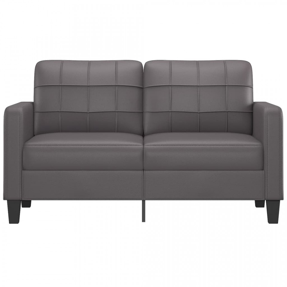 Canapea cu 2 locuri, gri, 140 cm, piele ecologică - 2 | YEO