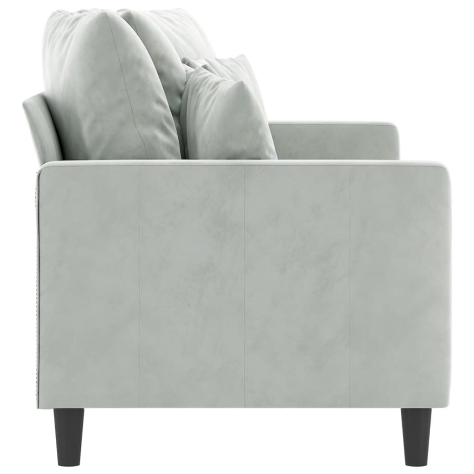 Canapea cu 2 locuri, gri deschis, 140 cm, catifea - 3 | YEO