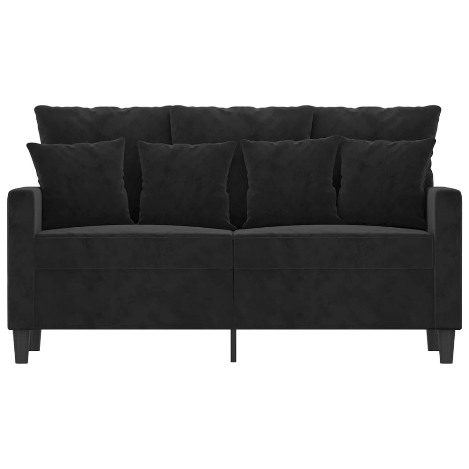 Canapea cu 2 locuri, negru, 120 cm, catifea - 2 | YEO