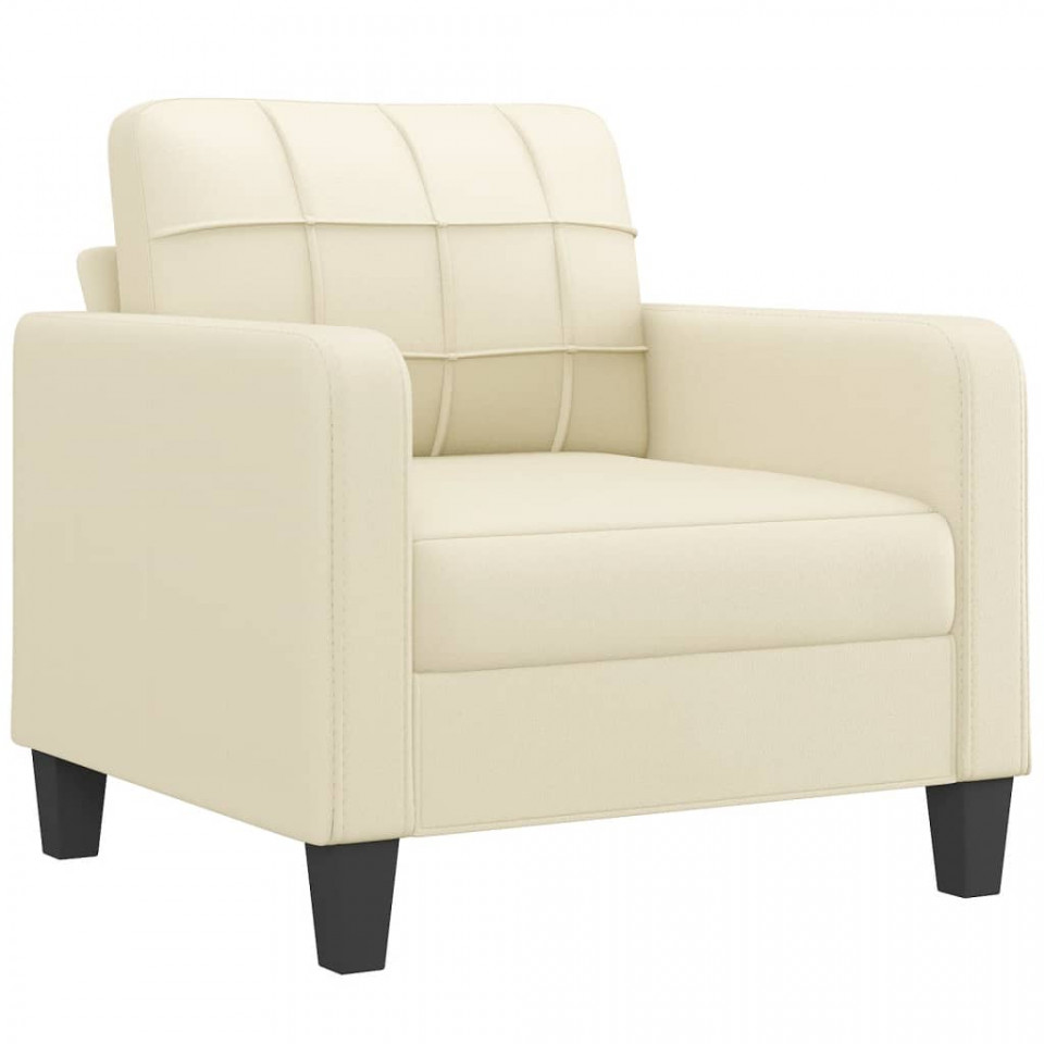 Canapea de o persoană, crem, 60 cm, piele ecologică - 1 | YEO