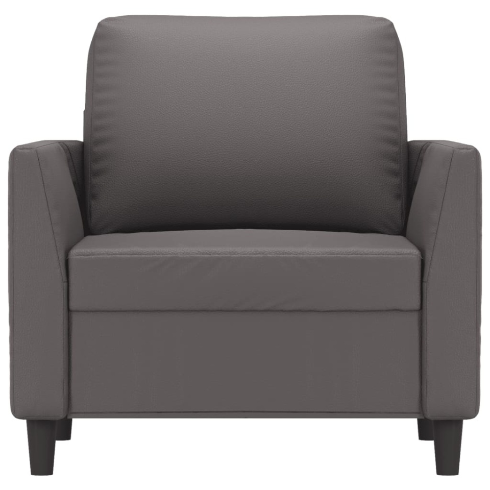 Canapea de o persoană, gri, 60 cm, piele ecologică - 2 | YEO