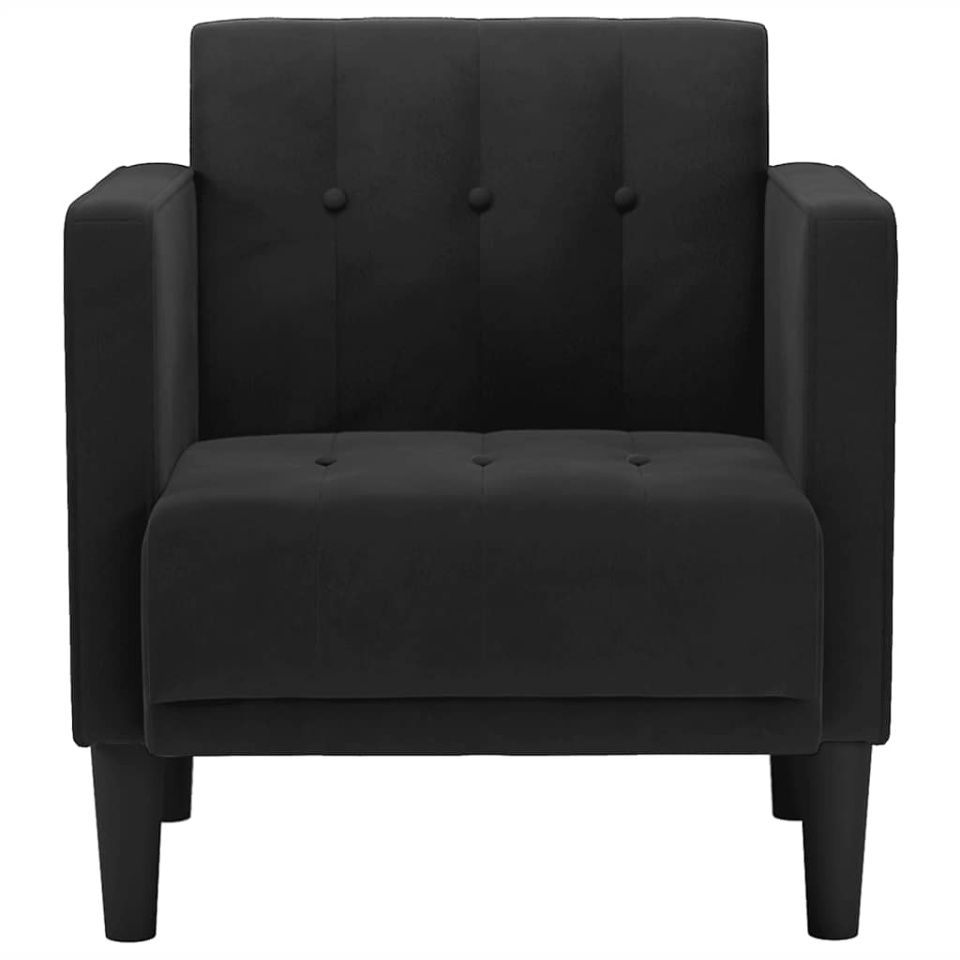 Canapea Scaun cu cotiere, negru, 53 cm, catifea - 2 | YEO