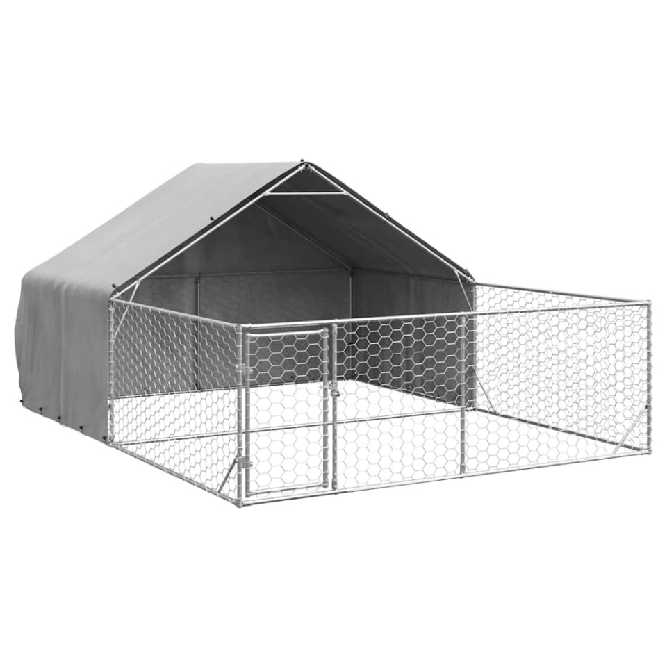 Canisa de exterior cu alergare 5x3x1,9 m otel galvanizat - 1 | YEO