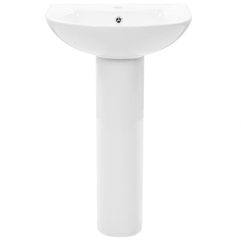 Chiuvetă de baie cu piedestal, alb, 520x440x190 mm, ceramică - 2 | YEO