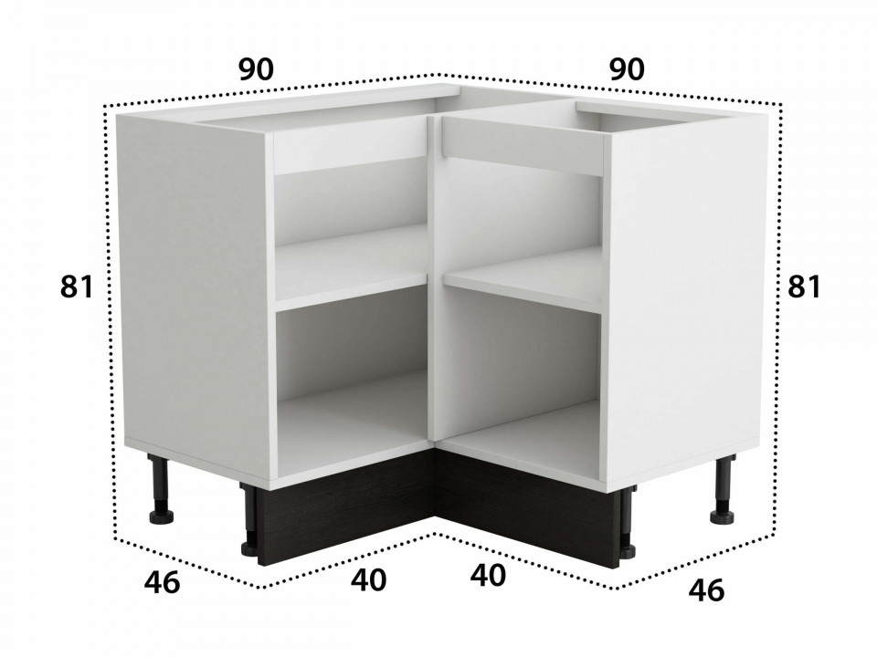 Coltar Alfa, Sonoma Wenge, PAL, 90x81x46 cm - 4 | YEO