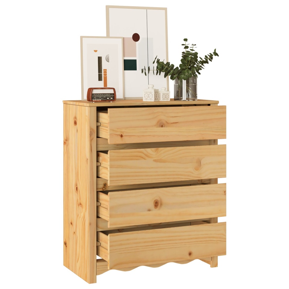 Comodă DRAMMEN 76,5x40x91 cm Lemn Solid Pin - 2 | YEO