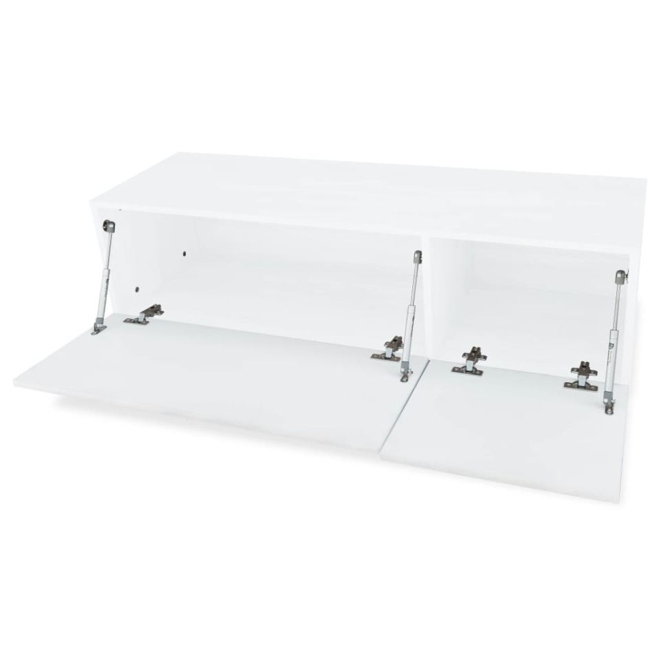 Comodă TV, alb extralucios, 120x40x34 cm, PAL - 2 | YEO