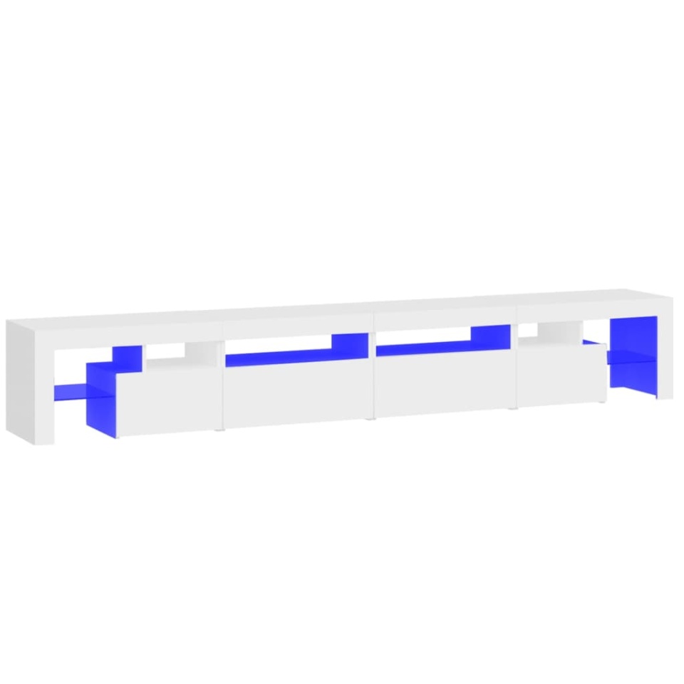 Comodă TV cu lumini LED, alb, 260x36,5x40cm - 1 | YEO