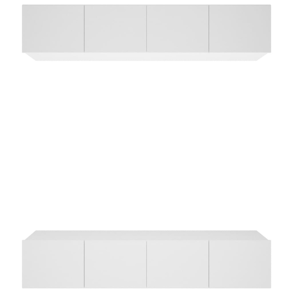 Comode TV, 4 buc., alb, 80x30x30 cm, lemn prelucrat - 1 | YEO