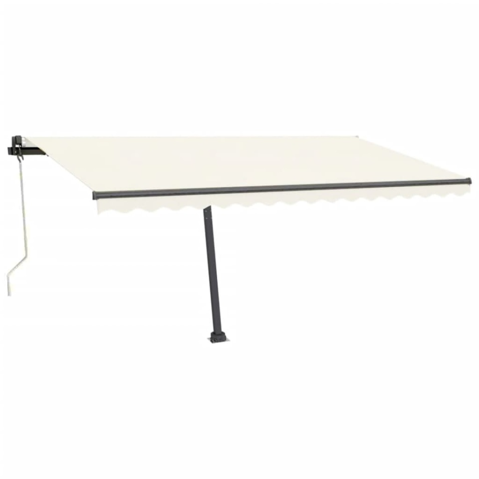 Copertină automată cu LED & senzor vânt, crem, 450x350 cm - 1 | YEO