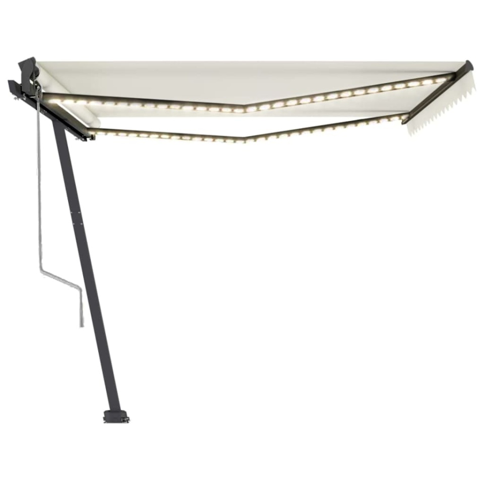 Copertină automată cu senzor vânt & LED, crem, 400x350 cm - 3 | YEO