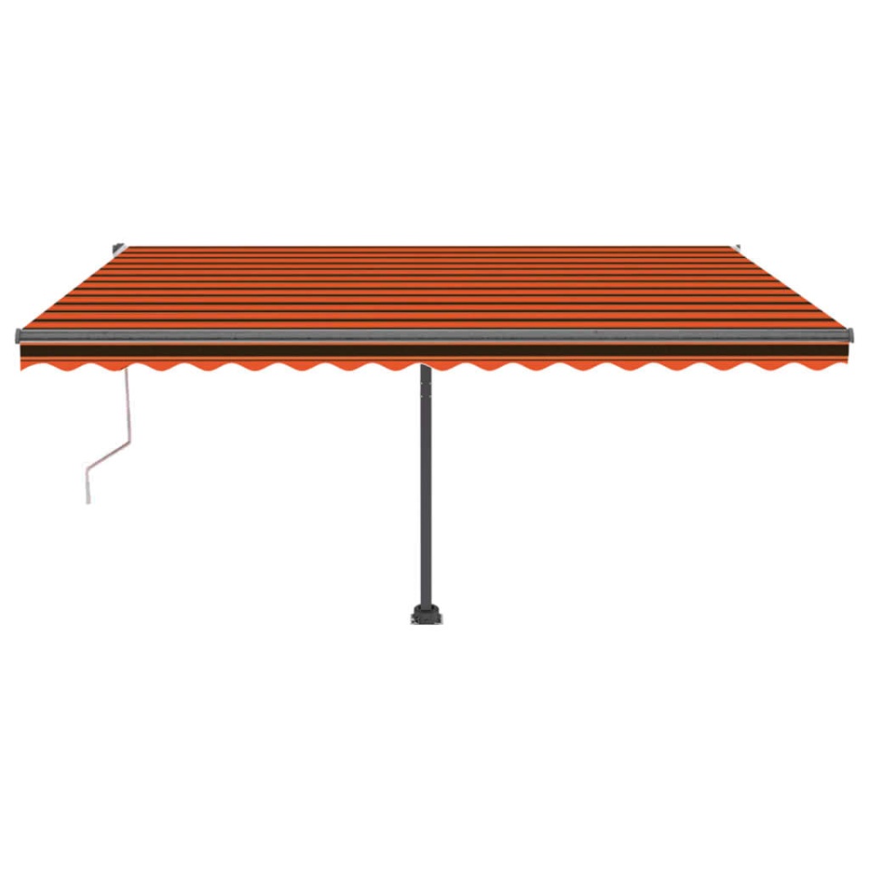Copertină automată senzor vânt&LED, portocaliu&maro, 400x300 cm - 2 | YEO