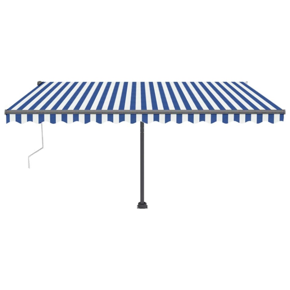 Copertină autonomă retractabilă automat albastru&alb 400x350 cm - 2 | YEO