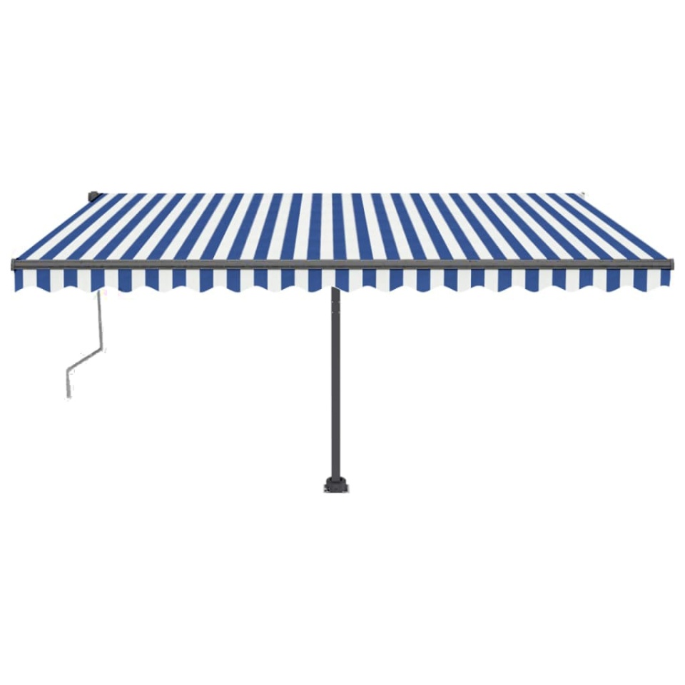 Copertină autonomă retractabilă automat albastru&alb 450x350 cm - 2 | YEO