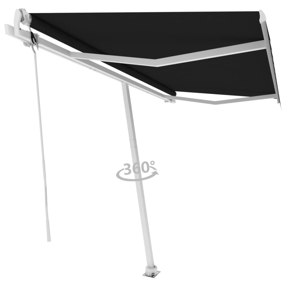Copertină autonomă retractabilă automat, antracit, 450x300 cm - 2 | YEO