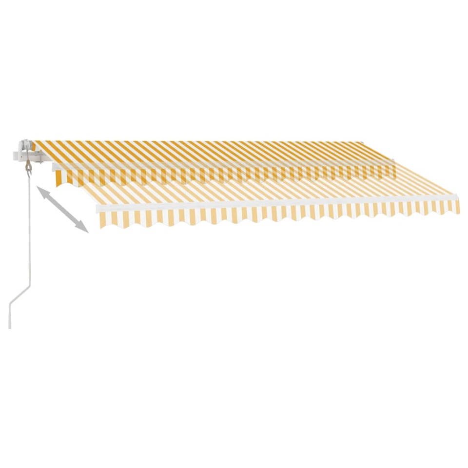 Copertină autonomă retractabilă automat galben&alb, 400x300 cm - 3 | YEO