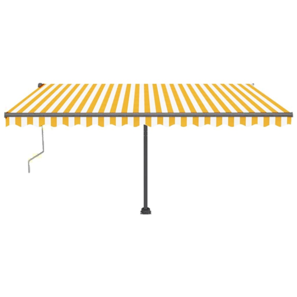 Copertină autonomă retractabilă automat galben&alb 400x350 cm - 1 | YEO