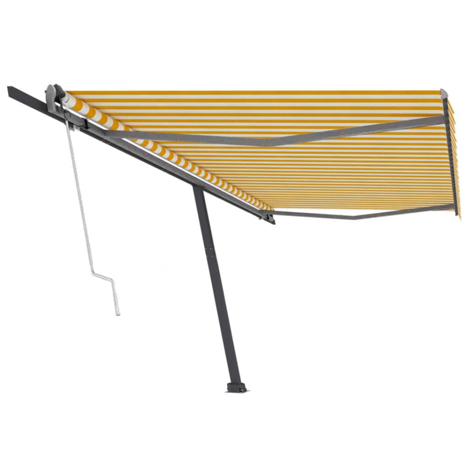 Copertină autonomă retractabilă automat galben&alb 500x300 cm - 1 | YEO