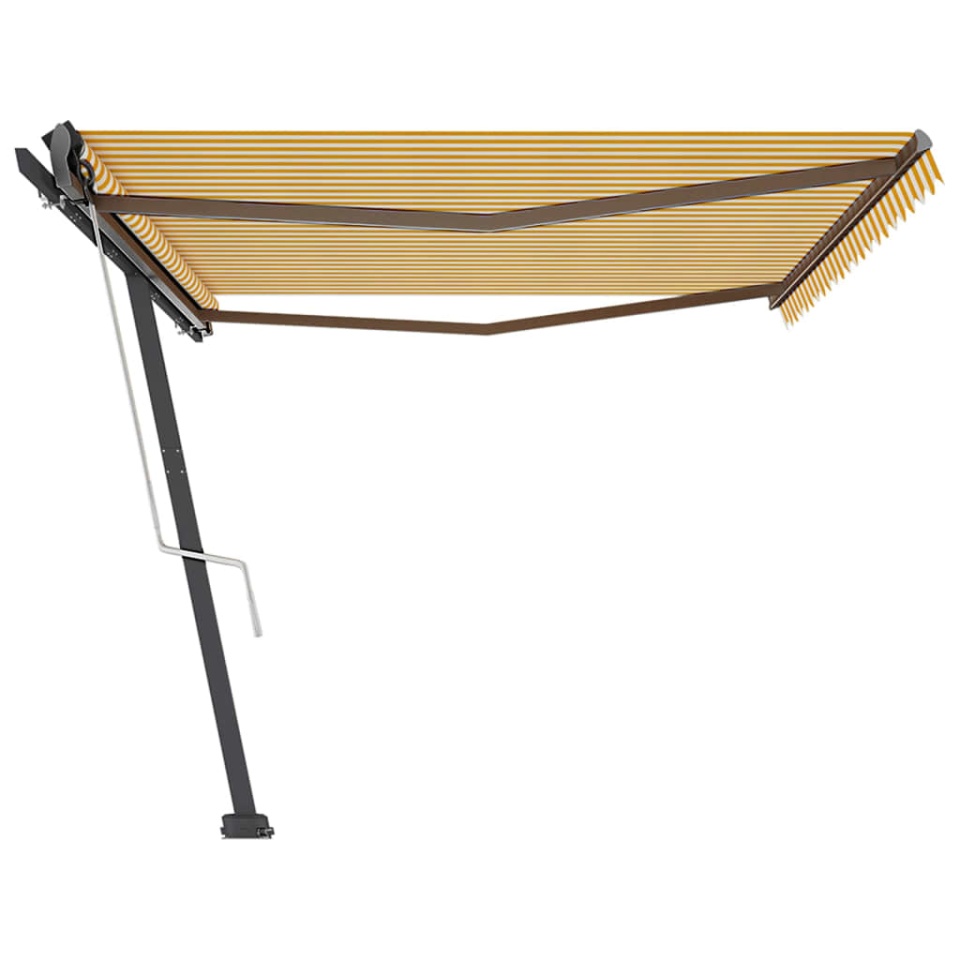 Copertină autonomă retractabilă automat galben&alb 500x350 cm - 3 | YEO
