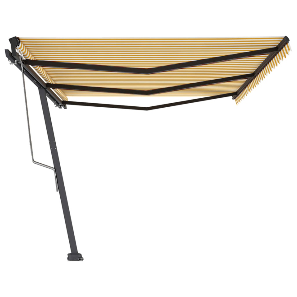 Copertină autonomă retractabilă automat galben & alb 600x350 cm - 3 | YEO