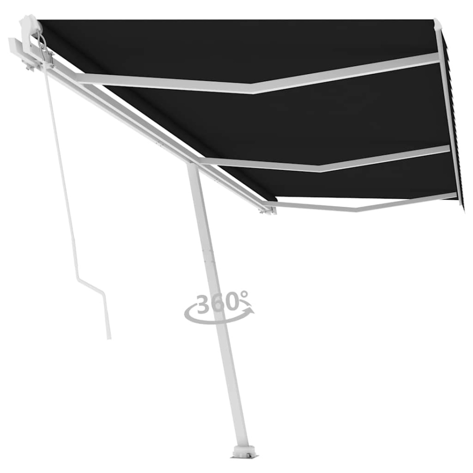Copertină autonomă retractabilă manual, antracit, 600x300 cm - 2 | YEO