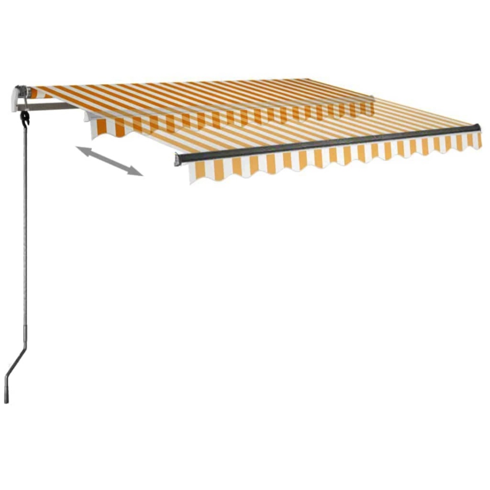 Copertină autonomă retractabilă manual, galben&alb, 350x250 cm - 3 | YEO