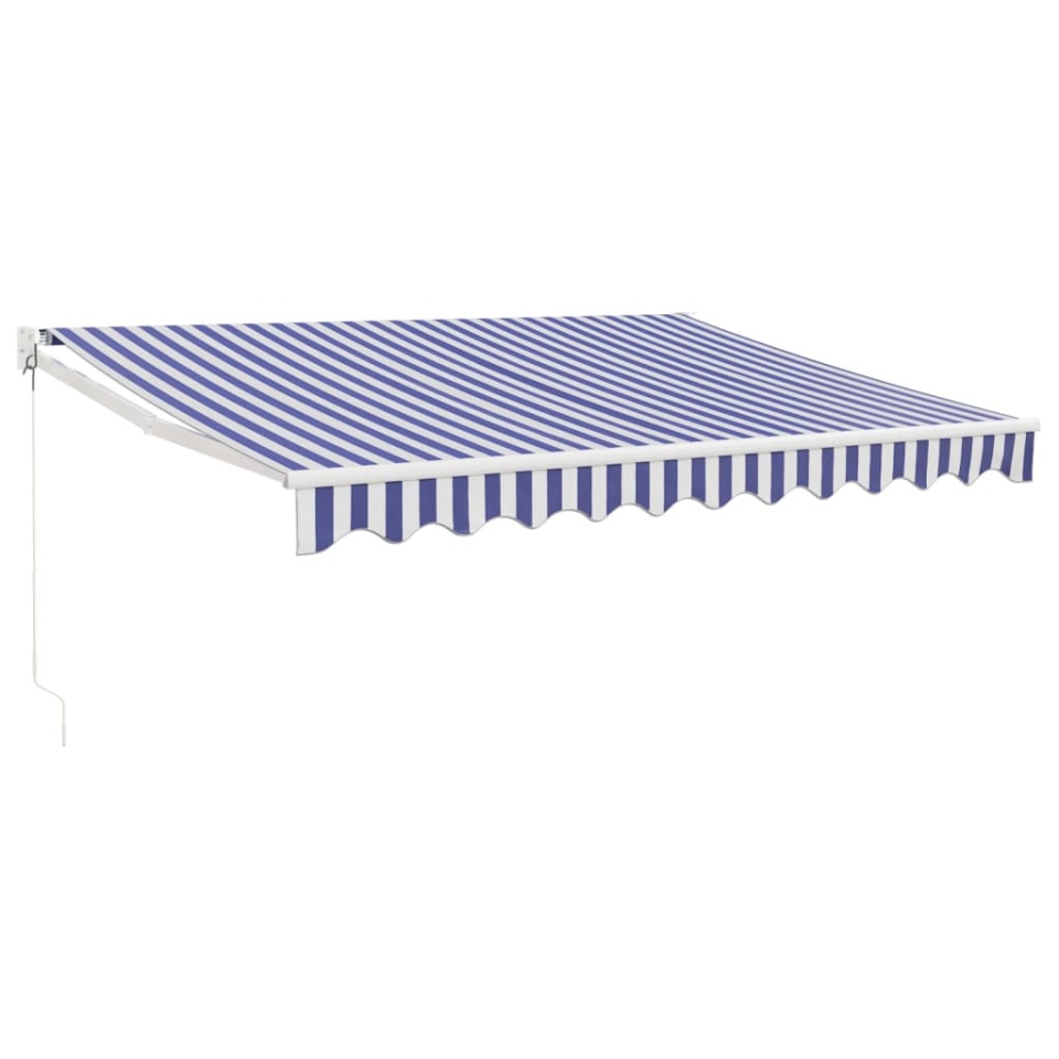 Copertină retractabilă albastru/alb, 3,5x2,5 m, textil/aluminiu - 1 | YEO