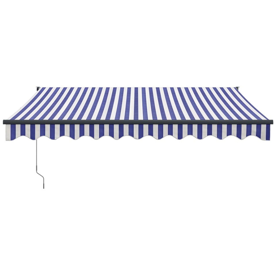 Copertină retractabilă albastru/alb, 3,5x2,5 m, textil/aluminiu - 2 | YEO