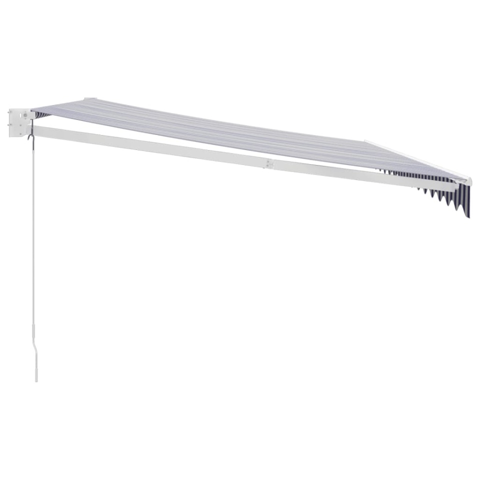 Copertină retractabilă albastru/alb, 4x3 m, textil/aluminiu - 3 | YEO